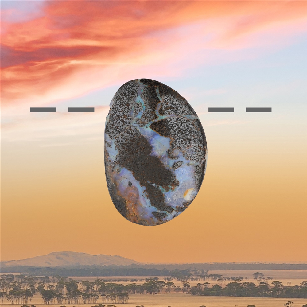 Boulder opale Australia perforato unico 335, 4,1 cm