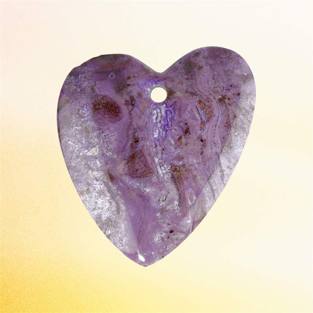 Sugilite forata a cuore unico 108