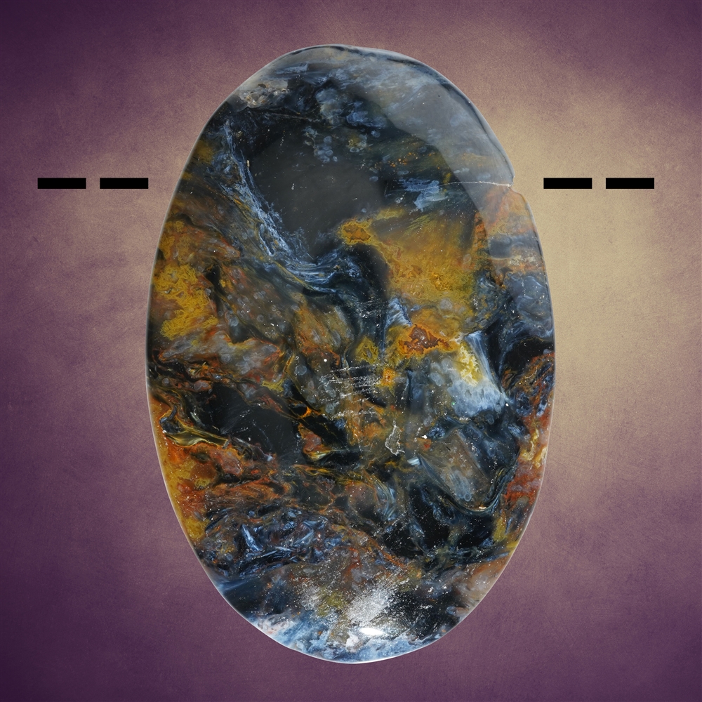 Cabochon Pietersit gebohrt Unikat 013