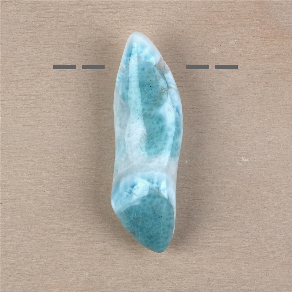 Trommelstein Larimar gebohrt Unikat 024