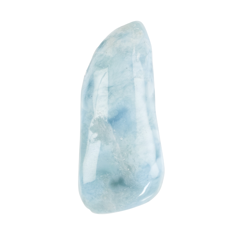 Trommelstein Larimar gebohrt Unikat 070