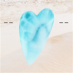 2811196099 Drilled Larimar heart, 4.1 cm, unique 099 | wholesaler gems & healing stones