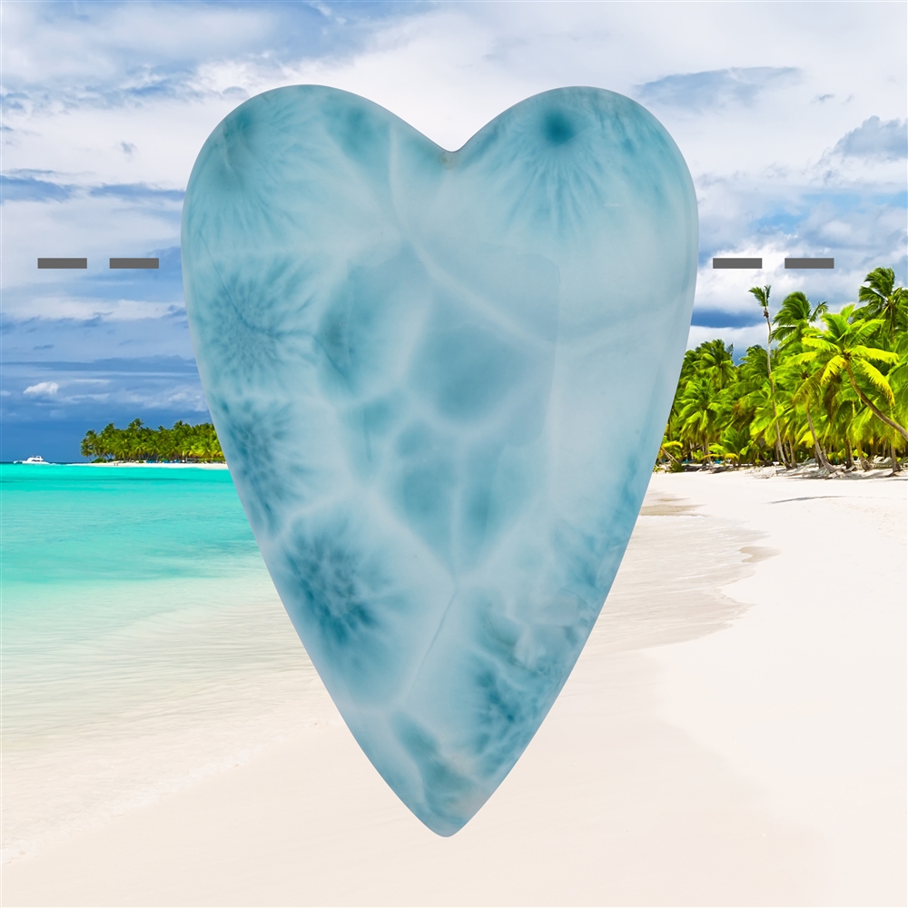 Cuore Larimar forato unico 111, 4,7cm