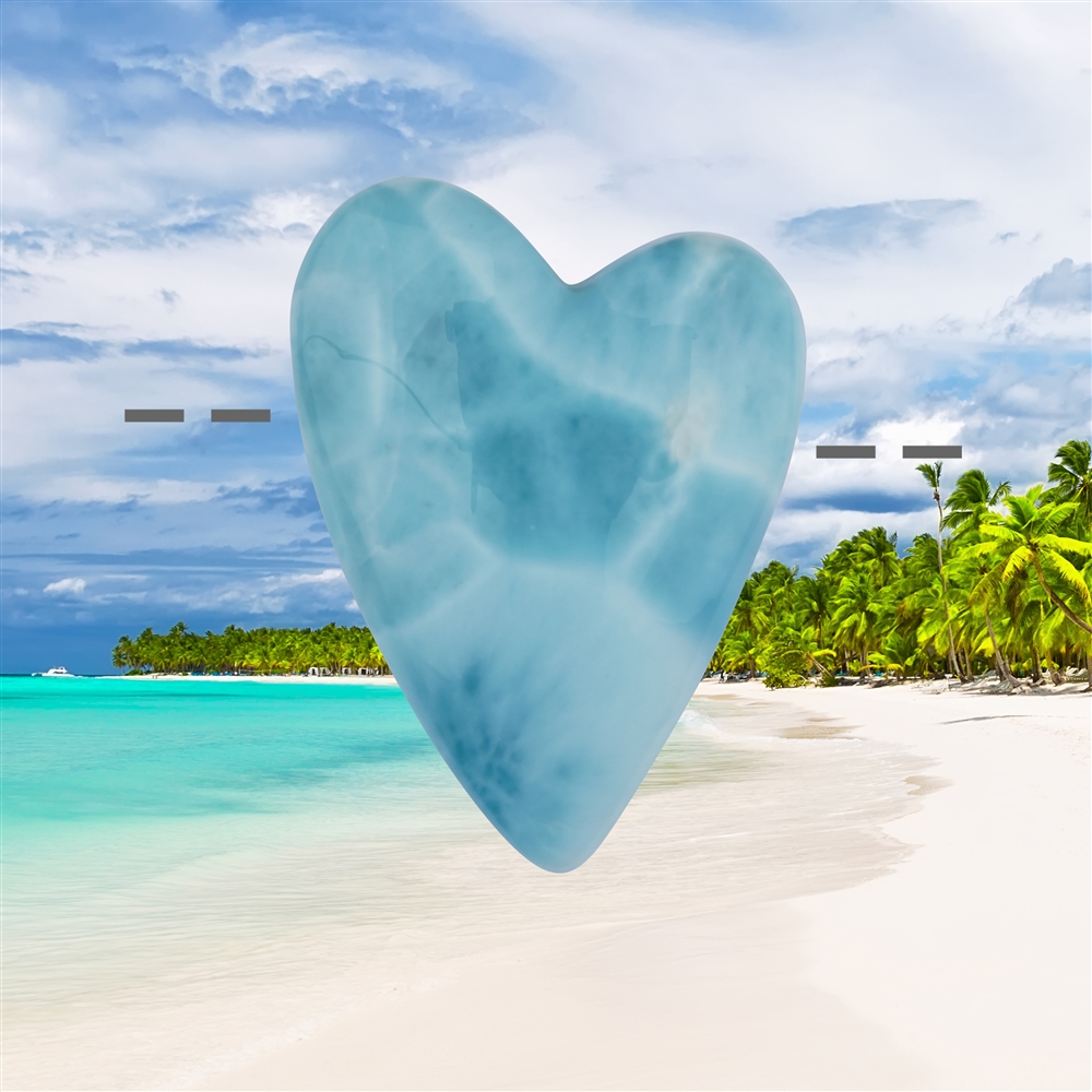 Cuore Larimar forato unico 112, 3,5cm