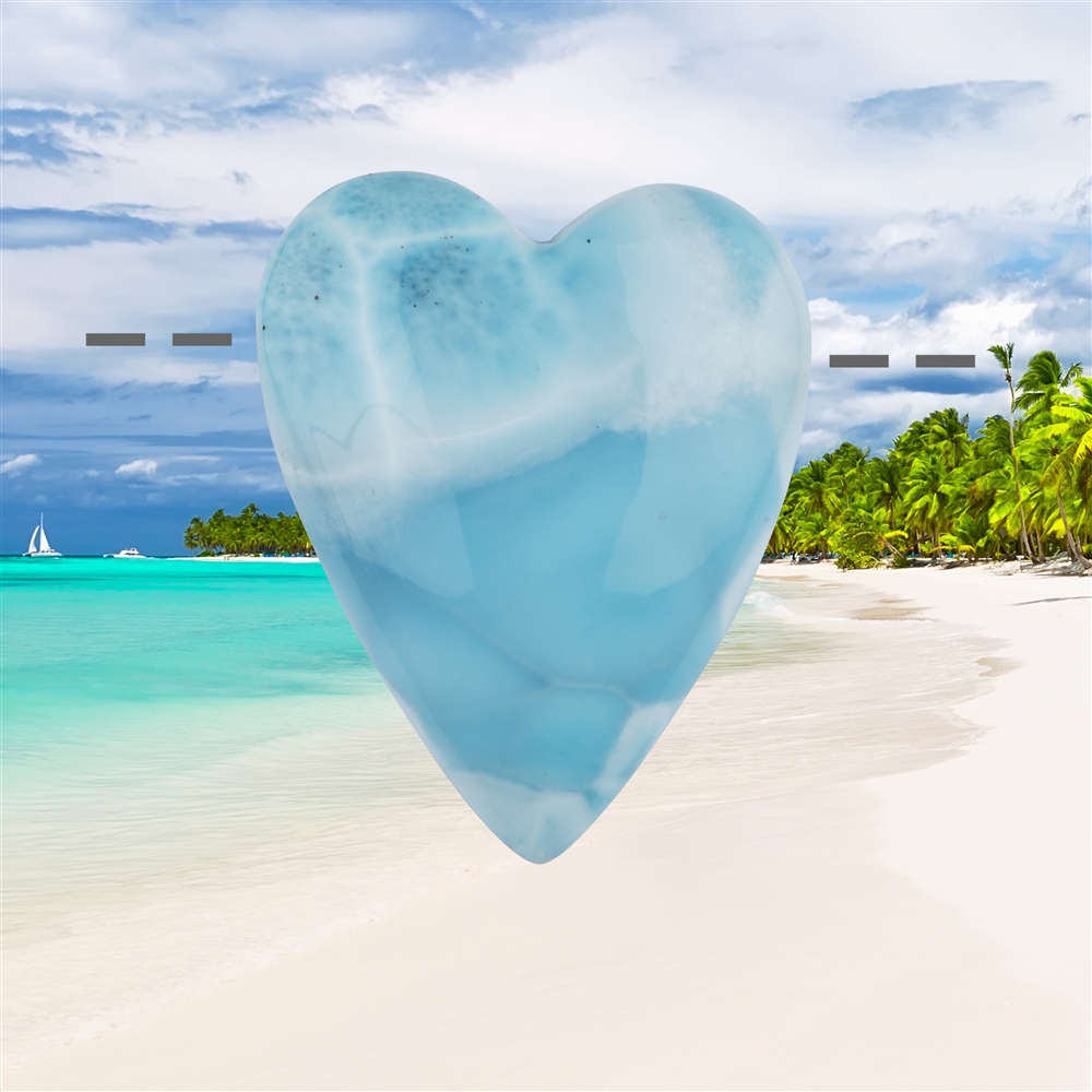 Cuore Larimar forato pezzo unico 115, 3,4cm