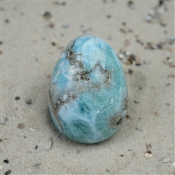 2812196035 Egg Larimar, 4,3cm, unique piece 035 | wholesaler gems, healing stones & jewelry