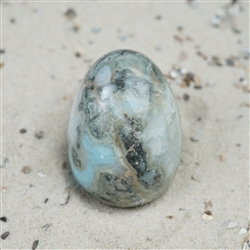 2812196037 Egg Larimar, 4,2cm, unique piece 037 | wholesaler gems, healing stones & jewelry