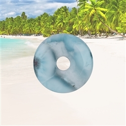 2814196058 Larimar donut, 3.7 cm, unique 058 | wholesaler gems, healing stones & jewelry