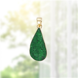 2815541098 Pendente in Uvarovite, 4,7 cm, placcato oro, unico 098 | Marco Schreier