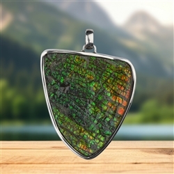 2815583063 Ammolite pendant unique 063  | minerals trade - gems, healing stones & jewelry