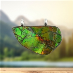 2815583125 Ammolite pendant unique 125, 3.9 cm | wholesaler gems, healing stones & jewelry