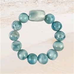 2818196030 Bracelet, Larimar, 15mm beads, unique 030 | wholesaler gems & healing stones