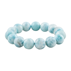 2818196044 Bracelet, Larimar, 14mm beads, unique 044 | wholesaler gems & healing stones