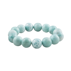 2818196047 Bracelet, Larimar, 15mm beads, unique 047 | wholesaler gems & healing stones