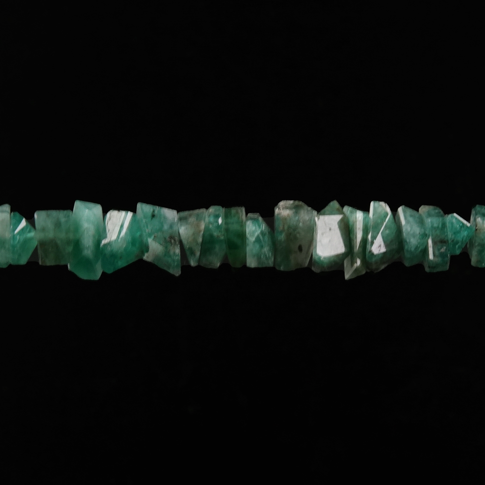 Strand faceted emerald sliver unique 005