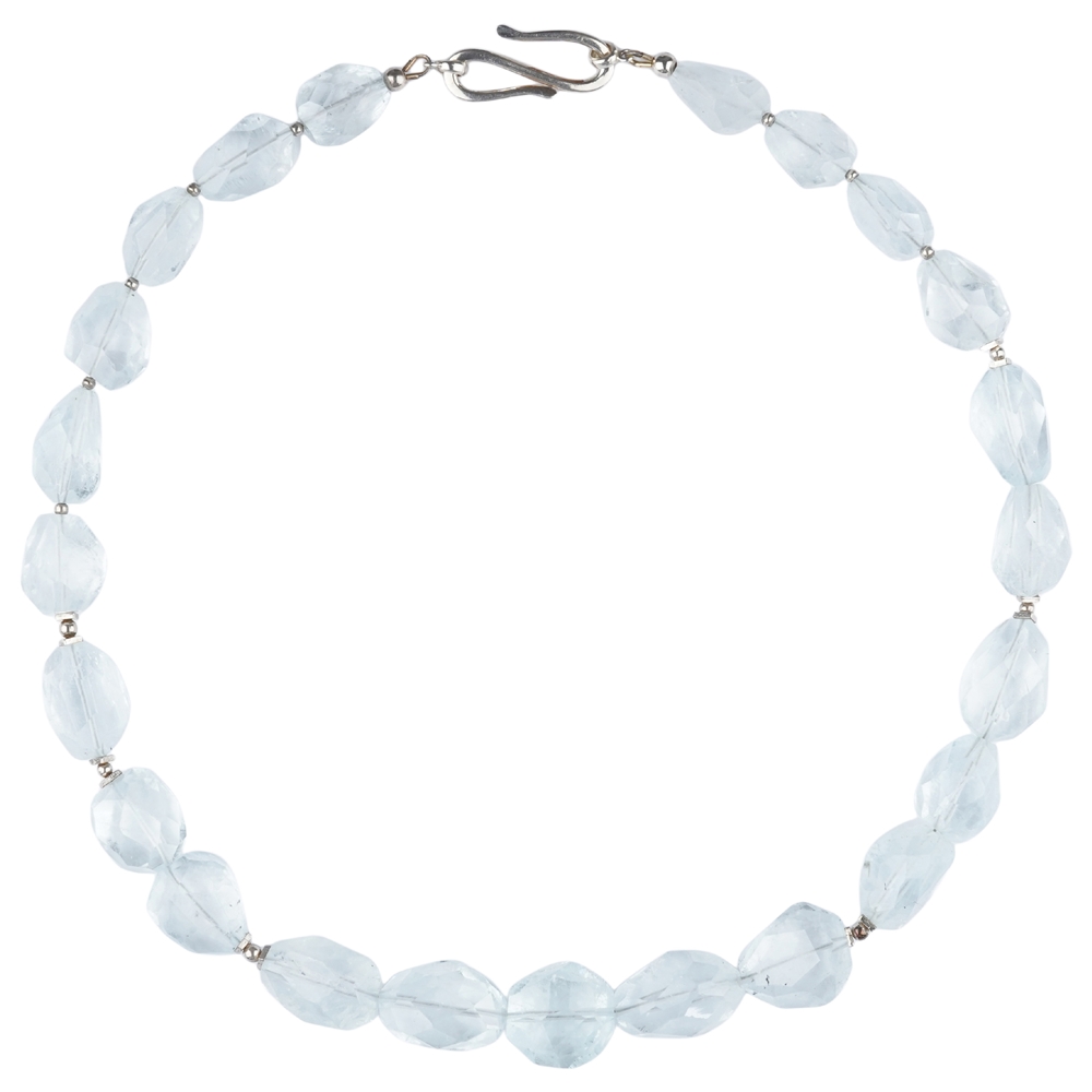 2822022006 Collier Aquamarin, Oliven facettiert, Unikat 006 | Marco Schreier