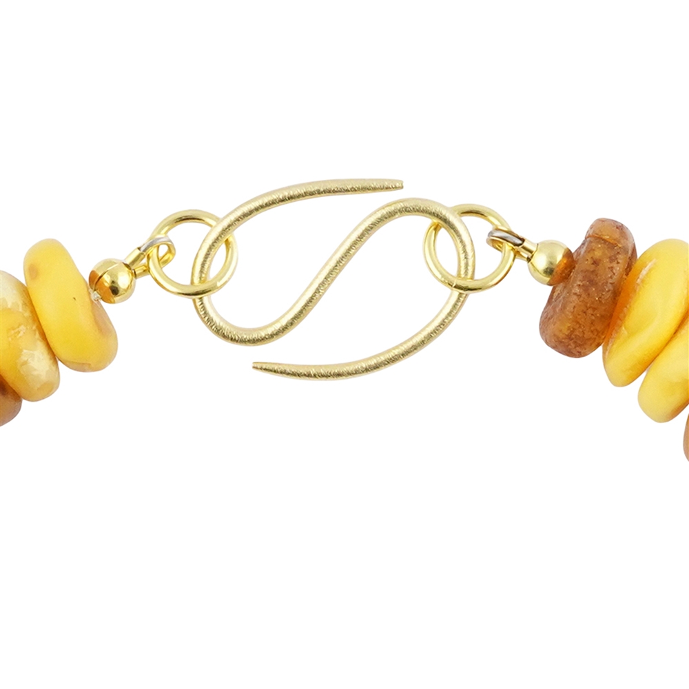 Necklace Amber slices 15-32mm, gold-plated, unique 004