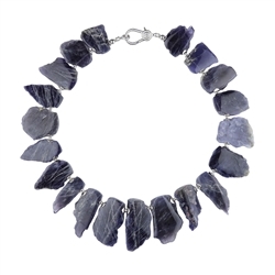 2822055001 Iolite (cordierite) necklace, Slabs rough/polished, unique 001 | Marco Schreier