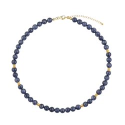 2822137006 Collana Atelier Zaffiro, perle sfaccettate, placcato oro, unico 006 | Marco Schreier