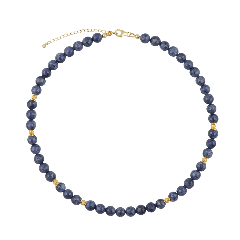Collana Atelier Zaffiro, perle sfaccettate, placcato oro, unico 006 | Marco Schreier