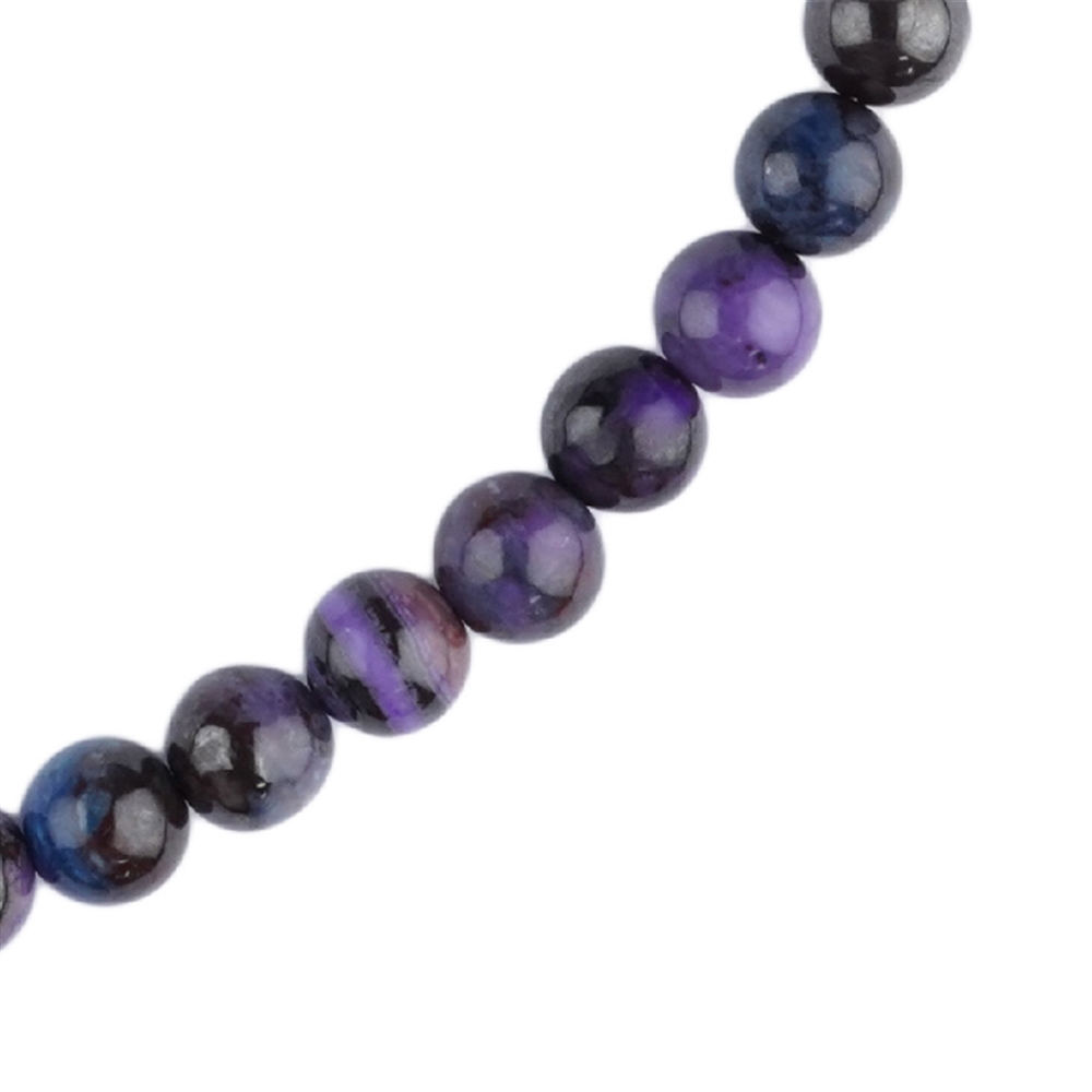 Sugilite necklace, beads (8mm), unique 004