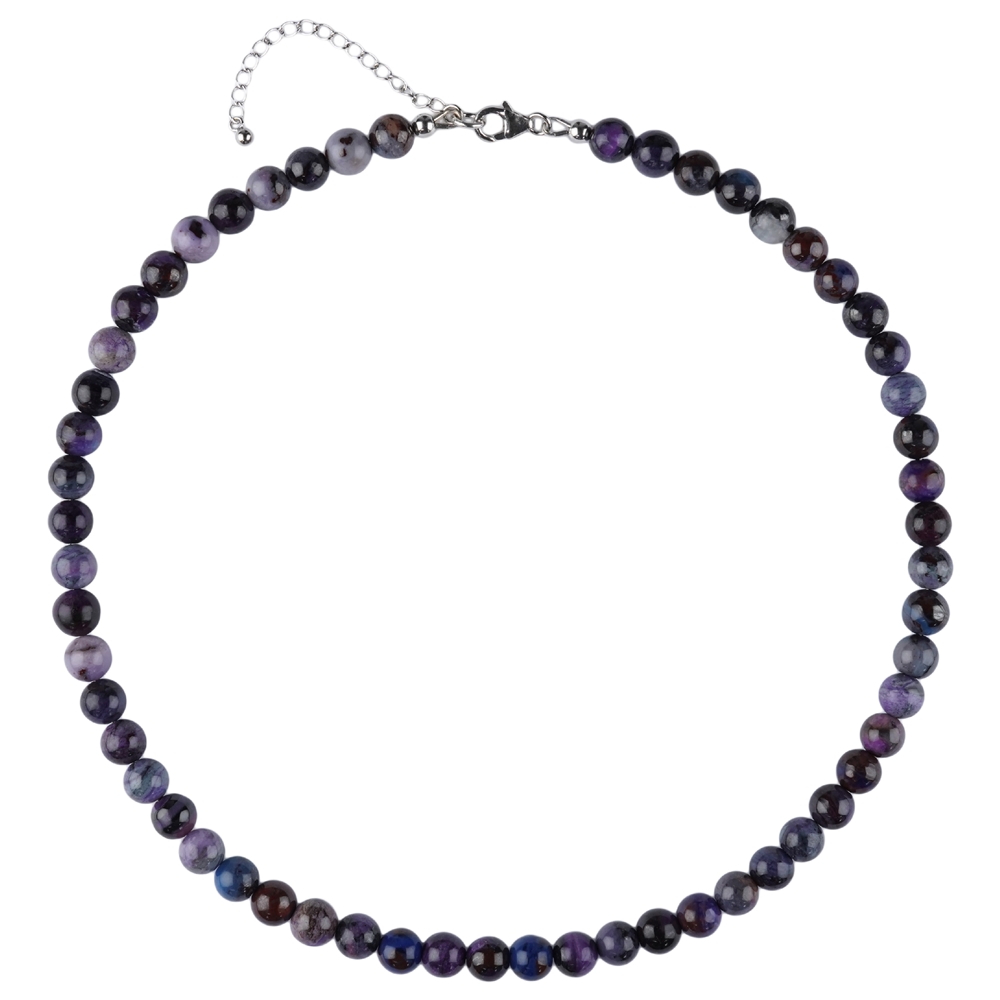 Collana Sugilite, perline (8 mm), unico 005