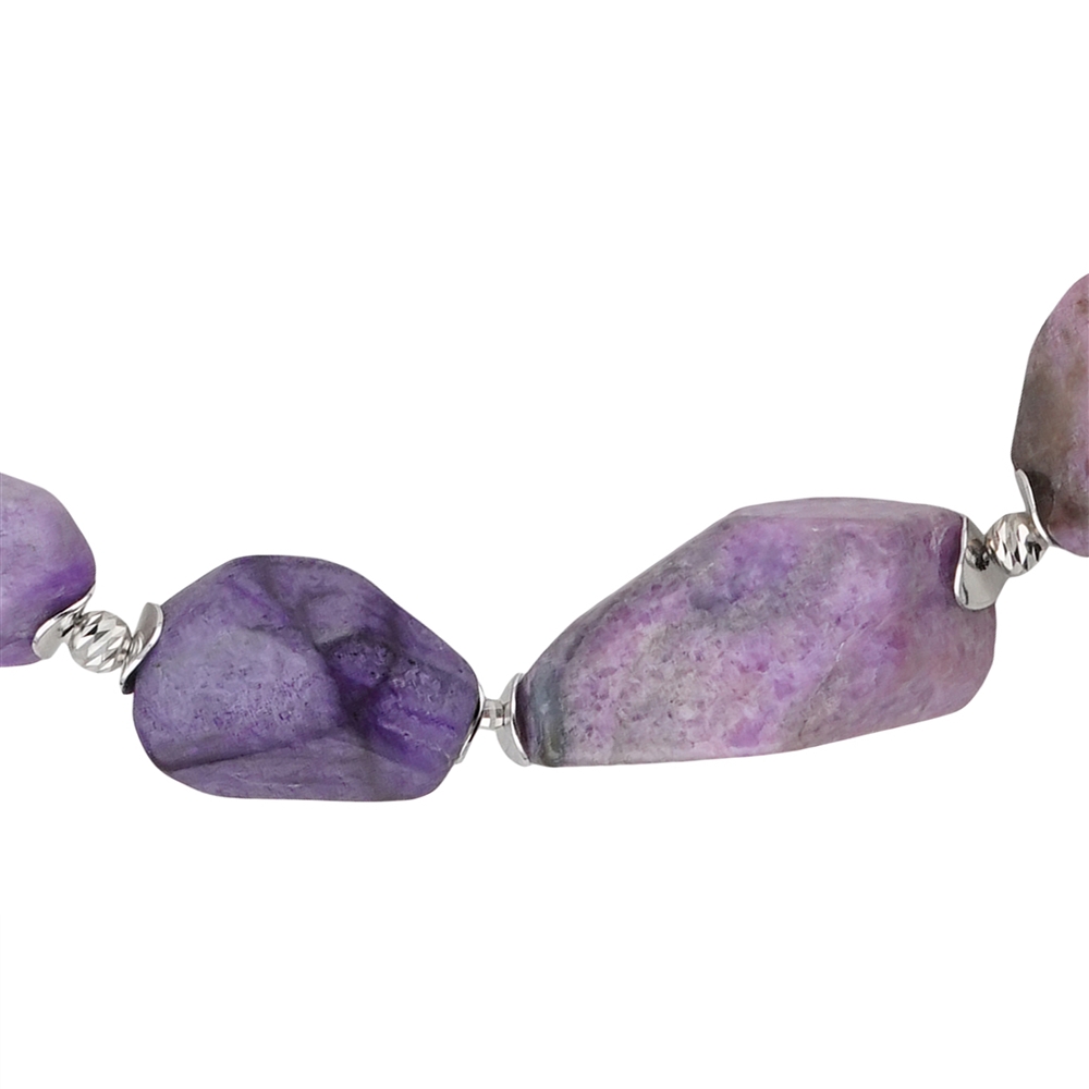 Chaîne d'atelier Sugilite, forme libre, rhodiée, Pièces uniques 006 | Marco Schreier