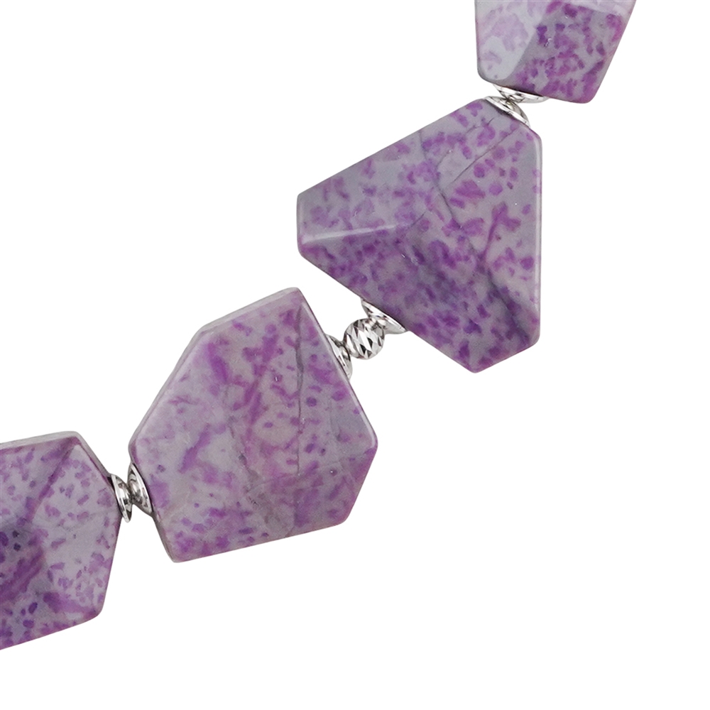 Atelier necklace Sugilite, freeform, rhodiniert, unique 007 | Marco Schreier