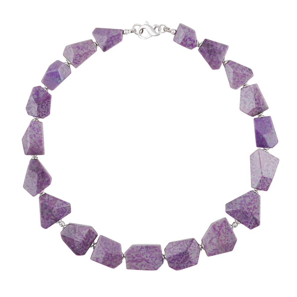 Atelier necklace Sugilite, freeform, rhodiniert, unique 007 | Marco Schreier