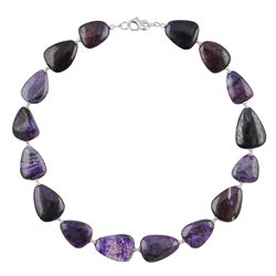 2822150008 Chaîne d'atelier Sugilite, forme libre, rhodiée, Pièces uniques 008 | Marco Schreier