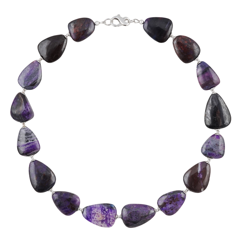 Chaîne d'atelier Sugilite, forme libre, rhodiée, Pièces uniques 008 | Marco Schreier