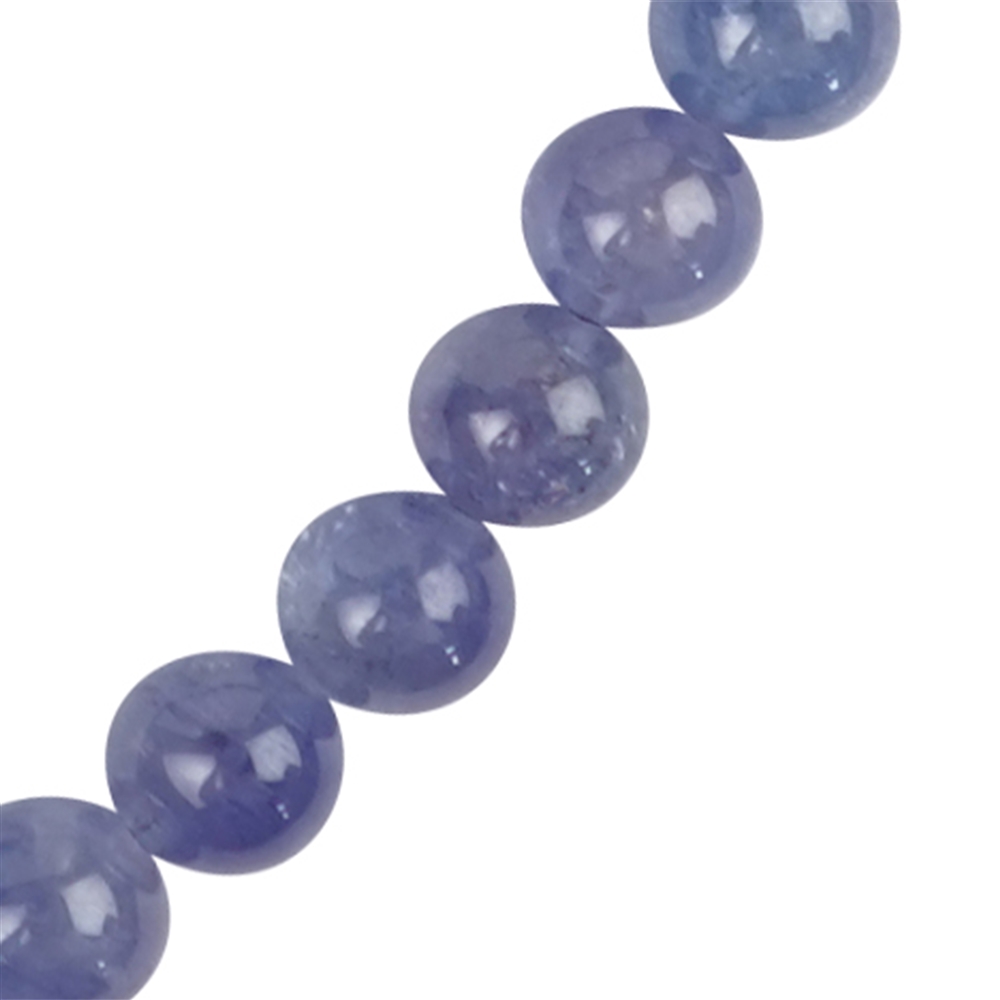 Collana di tanzanite, perline (7 mm), unica 001