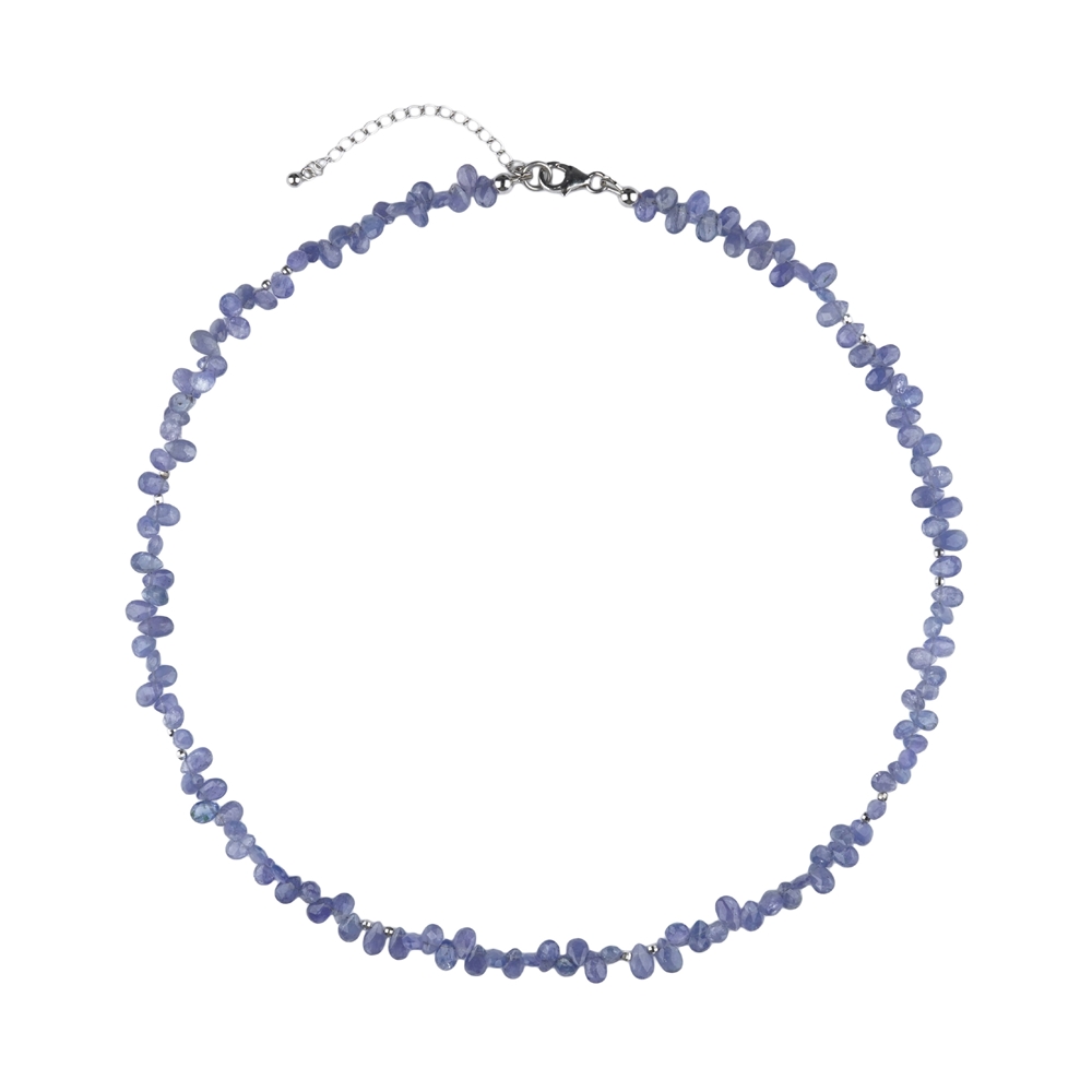 Chaîne en Tanzanite, goutte à facettes, Pièces uniques 006