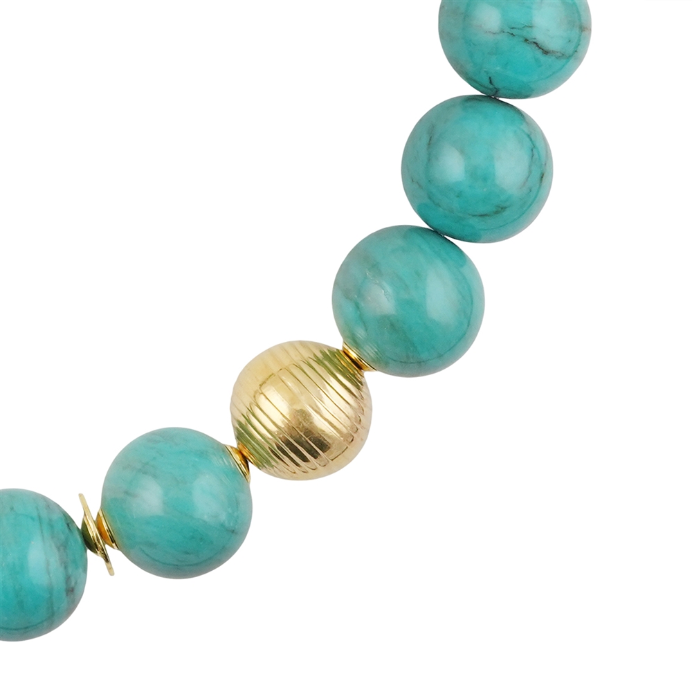 Chaîne d'atelier Turquoise, boules, doré, Pièces uniques 001 | Marco Schreier