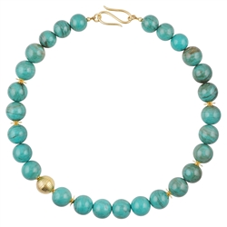 2822155001 Collana Atelier Turchese, perline, placcato oro, unico 001 | Marco Schreier