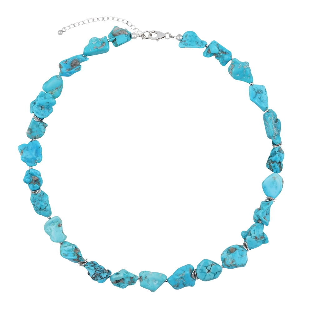 Collana Atelier Turchese, forme libere, rodiato, unico 003 | Marco Schreier