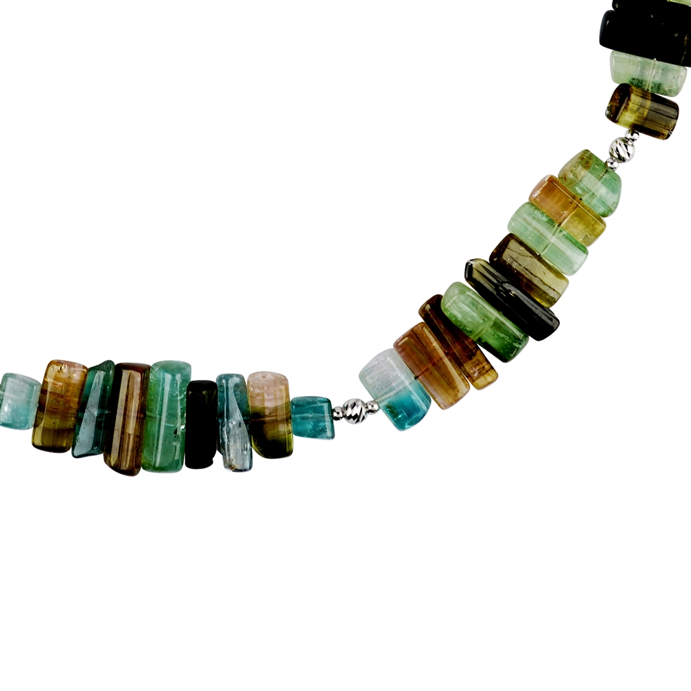 Tourmaline (green) necklace, rods (08 - 16mm), unique 002