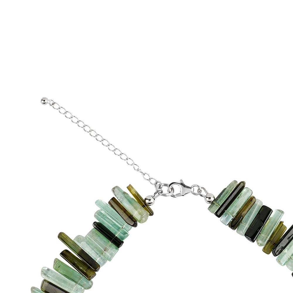 Tourmaline (green) necklace, rods (10 - 20mm), unique 003