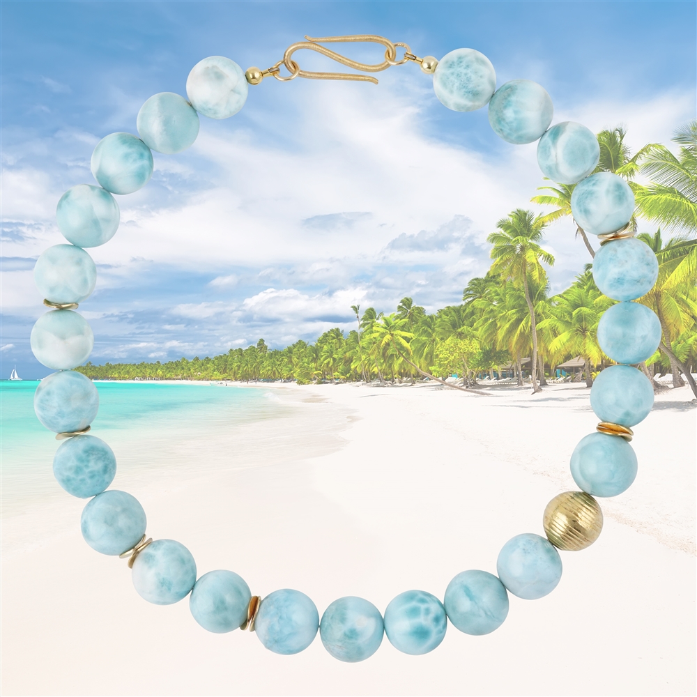 2822196001 Collier Larimar Unikat 001 | Mineralienhandlung Edelsteine, Heilsteine & Schmuck