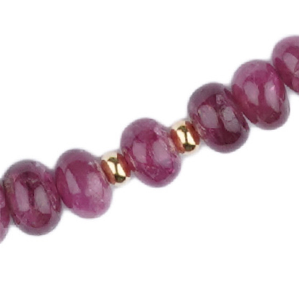 Necklace tourmaline (rubellite), button in gradient, unique 001