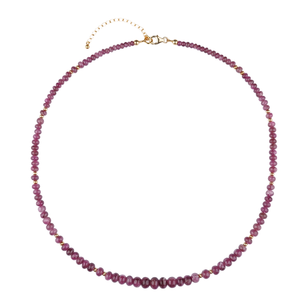 Collana di tormaline (rubellite), bottone in corso, unico 001