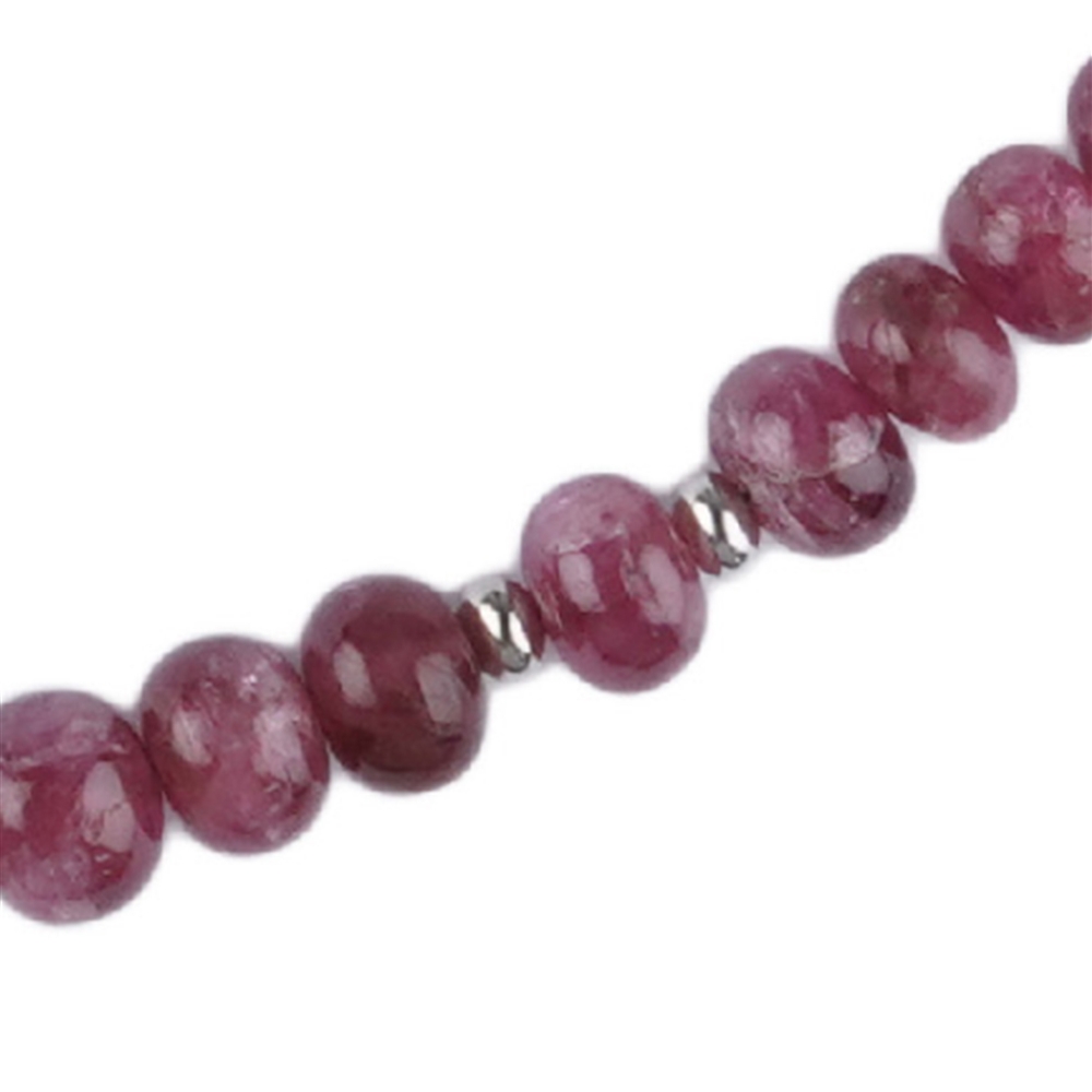 Necklace tourmaline (rubellite), button in gradient, unique 002