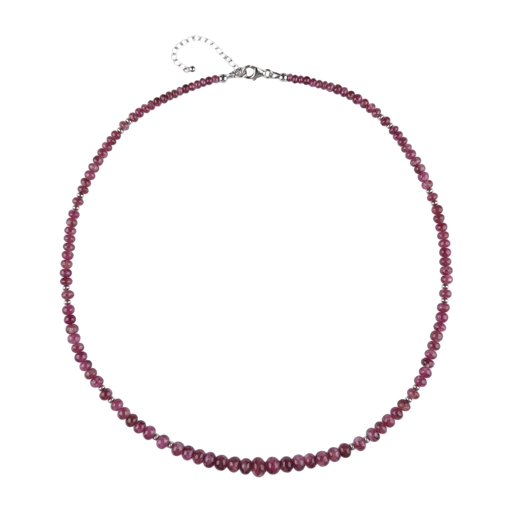 Necklace tourmaline (rubellite), button in gradient, unique 002