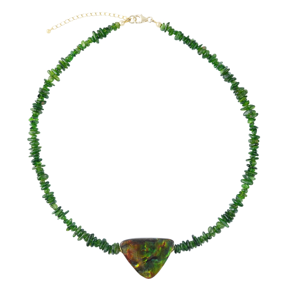 2822583006 Chrome Diopside necklace, Ammolite, unique 006 | gems, healing stones & jewelry