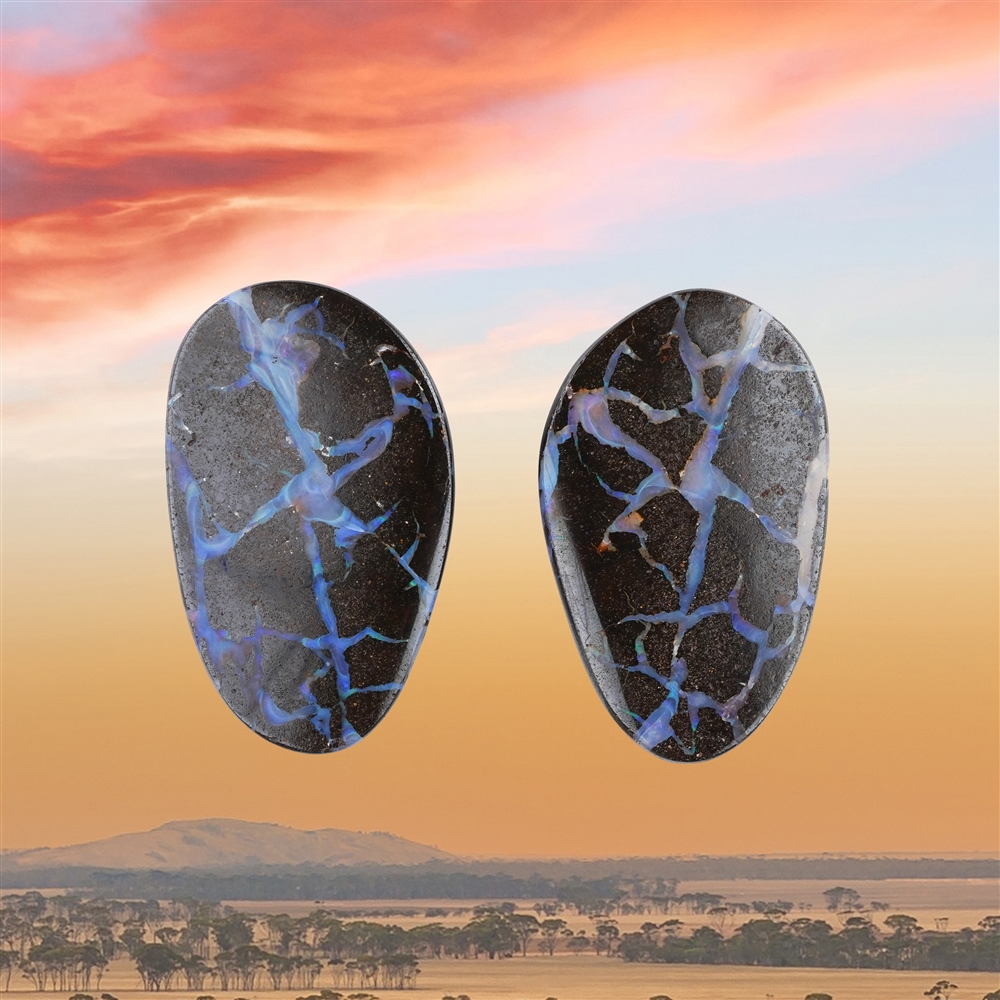 Cabochons opale de Boulder Pièces uniques 001, 4,8cm