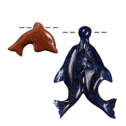 Drilled dolphins from precious stones | wholesale gems, healing stones &amp; jewelry