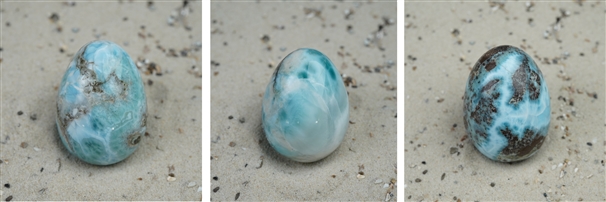 Eggs made from Larimar and other gemstones | wholesaler gems &amp; healing stones