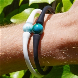 Silicone bracelets with round beads | wholesaler gems, healing stones & jewelry
