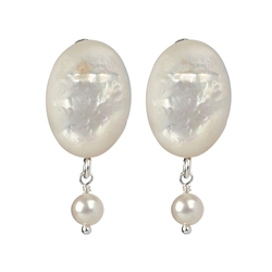 Earrings with pearl and Mother of Pearl | wholesaler gems &amp; healing stones