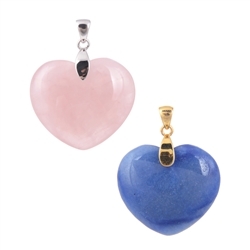 Pendant with gemstone hearts | wholesale supplier gems, healing stones &amp; jewelry